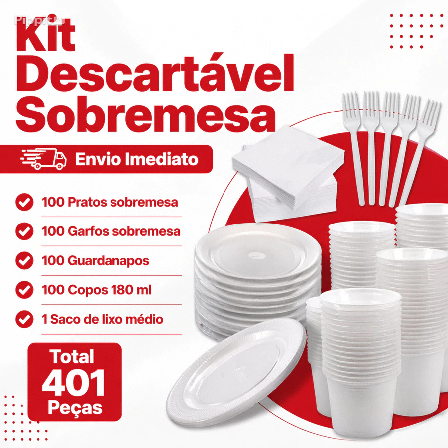 Kit Descartáveis Para Sobremesa 401 Peças